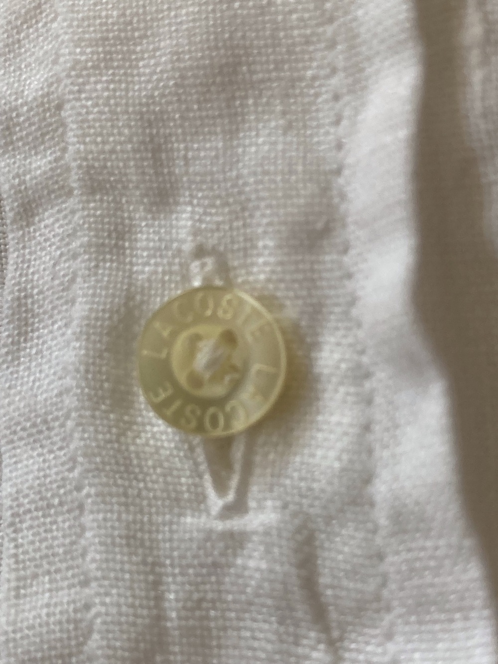 Lacoste 100% French Linen Men’s Reg.FitShirt White-Size 42 US-LG- Summer Preppy - Picture 8 of 13